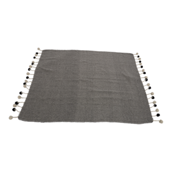Plaid Pompon black, 125x150cm. 4 stuks