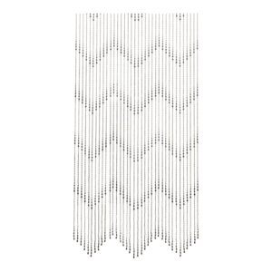 Deurgordijn PVC naturel zwarte kralen, 90x200 cm