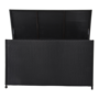 Kussenbox zwart wicker, lengte 165 cm, breedte 67 cm, hoogte 95 cm