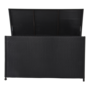 Kussenbox zwart wicker, lengte 165 cm, breedte 67 cm, hoogte 95 cm
