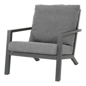 Loungestoel Down Town, 2 stuks. aluminium, antraciet, lengte 75,5 cm, breedte 96 cm, hoogte 79,5 cm