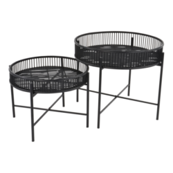 Bijzettafel zwart Aiko, set van 2.