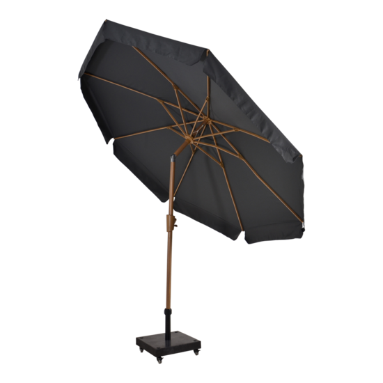 Parasol Libra houtlook grijs maat: 3 meter - Afbeelding 3