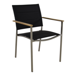 Stapelstoel Marmaris RVS zwart,  set van 4