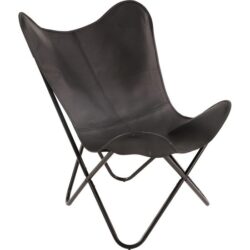 Vlinderstoel Buffalo, zwart 75x75x87cm