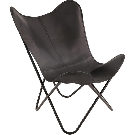 Vlinderstoel Buffalo, zwart 75x75x87cm