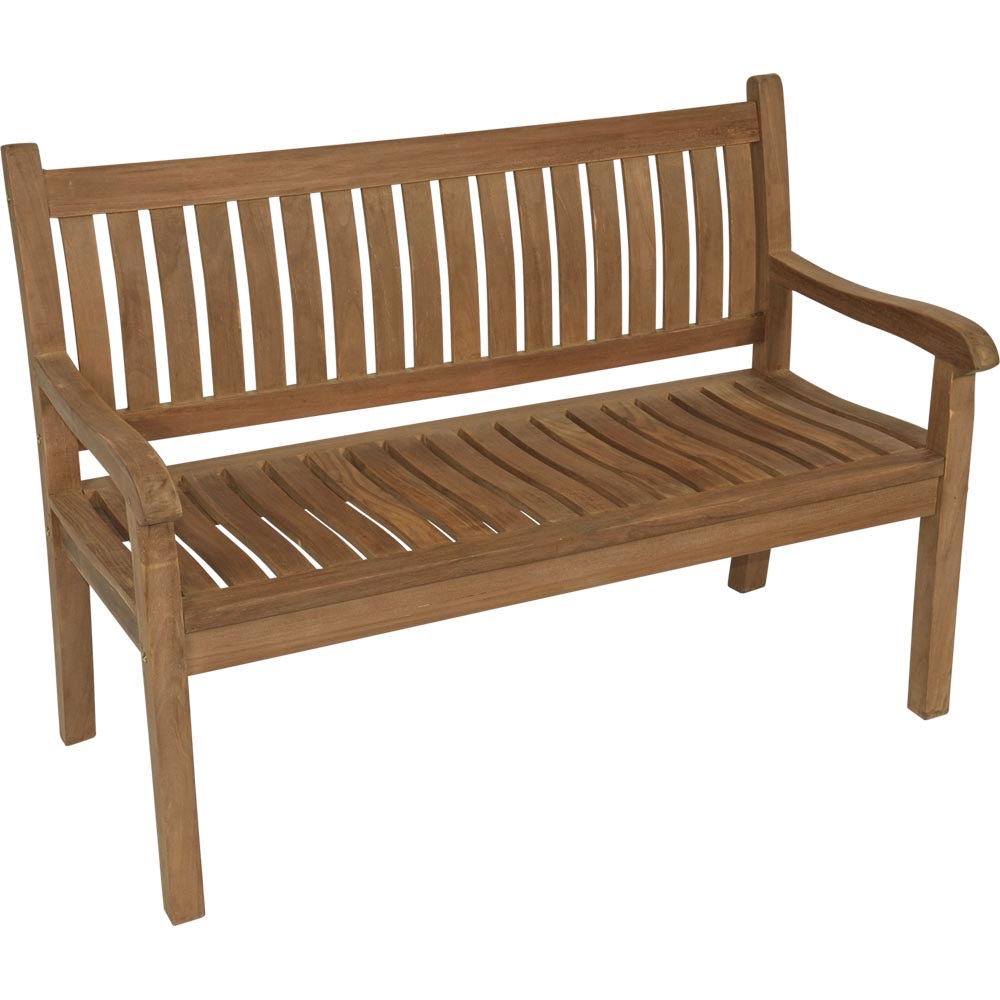 Bank teak gebogen rug 180cm