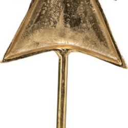 Decoratie kerstboom op voet metaal goud 20x13x70cm