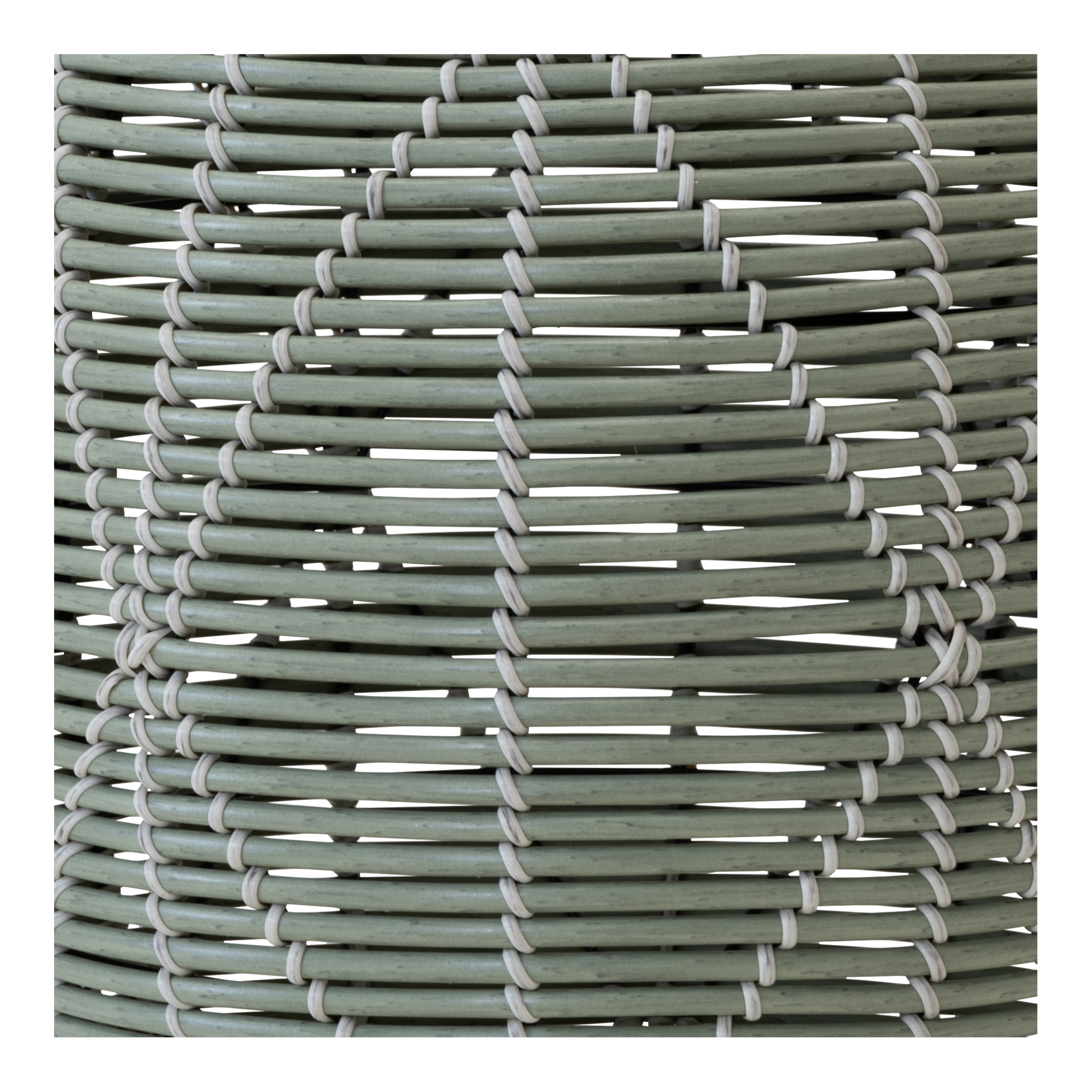 Poef Birma wicker groen ø46x40cm - Afbeelding 3
