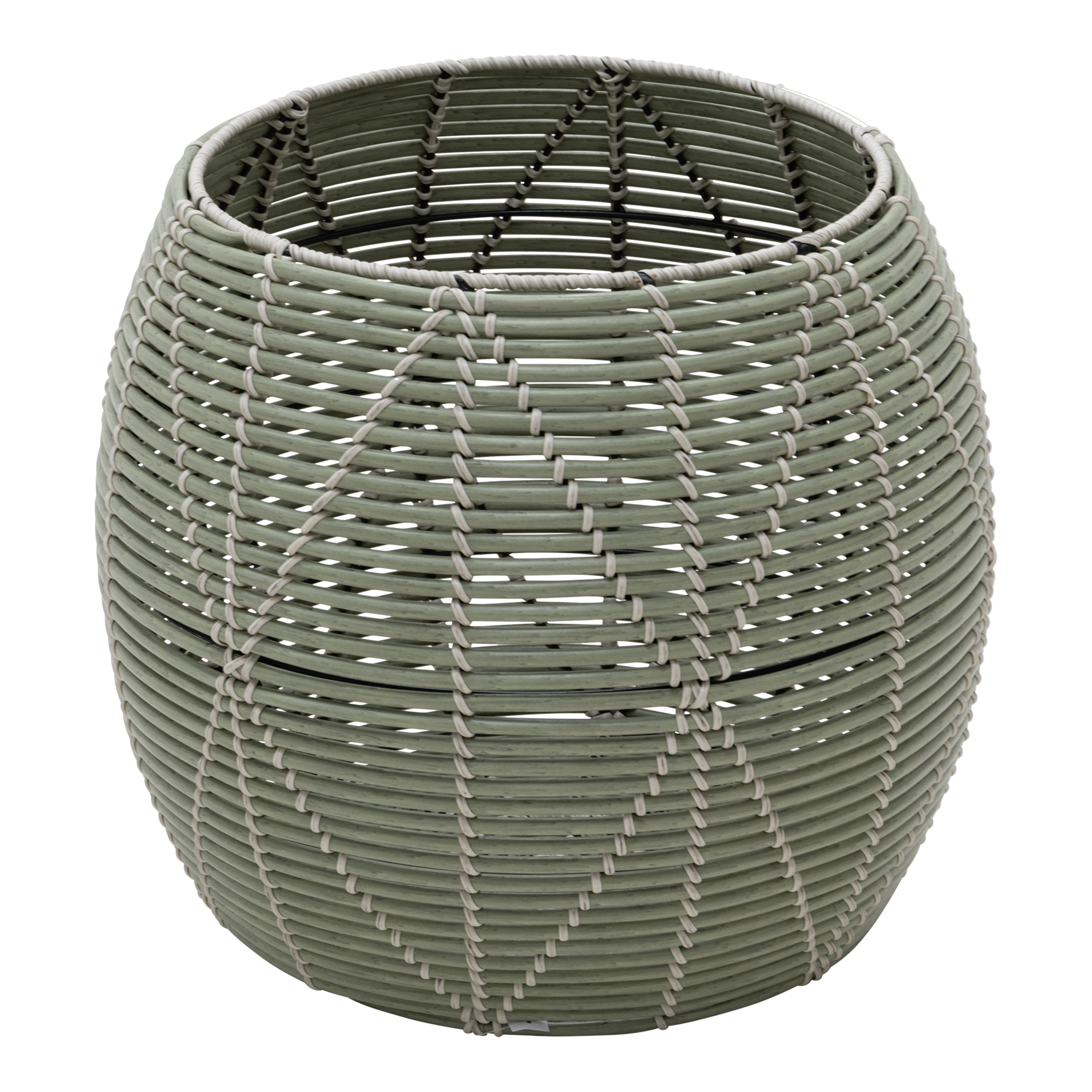 Poef Birma wicker groen ø46x40cm - Afbeelding 4