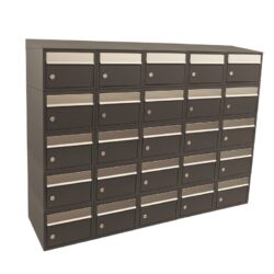 Allux Brievenbusunit Brickset 5-breed 5-hoog met dak - antraciet