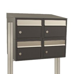 Allux Brievenbusunit Brickset met statief 2-breed 2-hoog met dak - antraciet