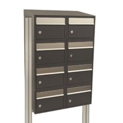 Allux Brievenbusunit Brickset met statief 2-breed 4-hoog met dak - antraciet