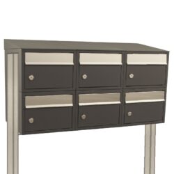 Allux Brievenbusunit Brickset met statief 3-breed 2-hoog met dak - antraciet