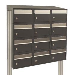 Allux Brievenbusunit Brickset met statief 3-breed 4-hoog met dak - antraciet