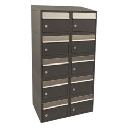 Allux Brievenbusunit Brickset wand 2-breed 5-hoog met dak - antraciet