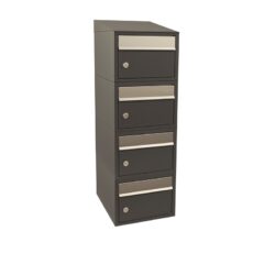Allux Brievenbusunit Brickset wand 4-hoog met dak - antraciet