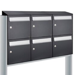 Allux Brievenbusunit Flow set vrijstaand 3-breed, 2-hoog - zwart