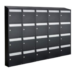 Allux Brievenbusunit Flow set wand 5-breed, 4-hoog - zwart