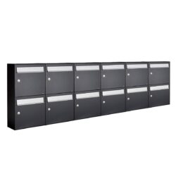 Allux Brievenbusunit Flow set wand 6-breed, 2-hoog - zwart