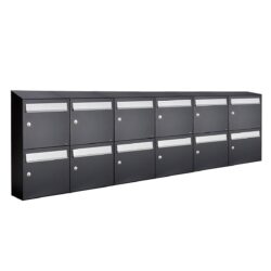 Allux Brievenbusunit Flow set wand 6-breed, 2-hoog - zwart