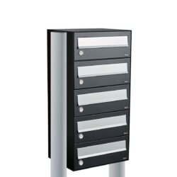 Allux Brievenbusunit Hive set vrijstaand 1-breed, 5-hoog - zwart