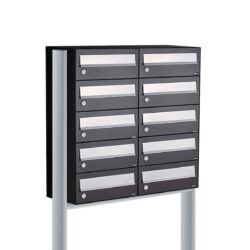 Allux Brievenbusunit Hive set vrijstaand 2-breed, 5-hoog - zwart