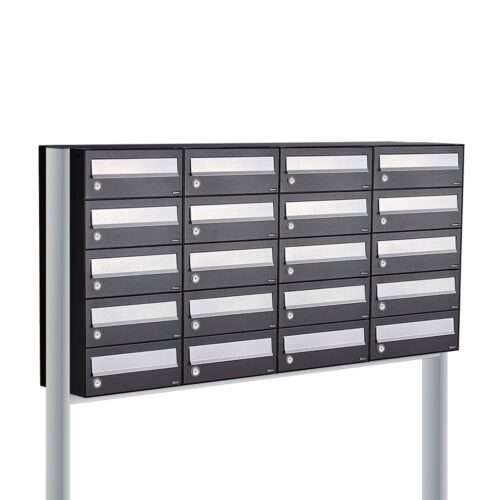 Allux Brievenbusunit Hive set vrijstaand 4-breed, 5-hoog - zwart