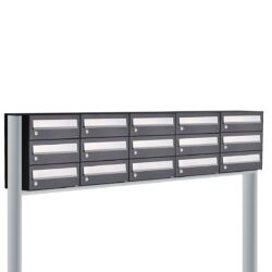 Allux Brievenbusunit Hive set vrijstaand 5-breed, 3-hoog - zwart