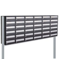 Allux Brievenbusunit Hive set vrijstaand 6-breed, 6-hoog - zwart