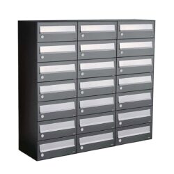 Allux Brievenbusunit Hive set wand 3-breed, 7-hoog - antraciet