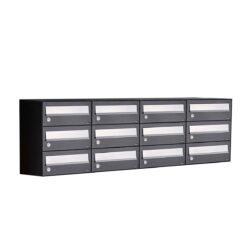 Allux Brievenbusunit Hive set wand 4-breed, 3-hoog - zwart