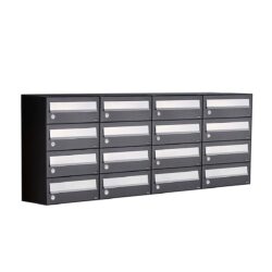 Allux Brievenbusunit Hive set wand 4-breed, 4-hoog - zwart