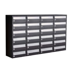Allux Brievenbusunit Hive set wand 4-breed, 6-hoog - zwart