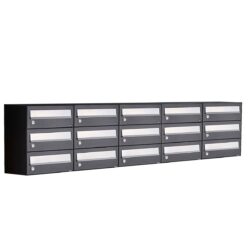 Allux Brievenbusunit Hive set wand 5-breed, 3-hoog - zwart