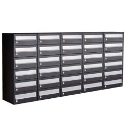 Allux Brievenbusunit Hive set wand 5-breed, 6-hoog - zwart