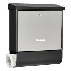 Burg-Wächter brievenbus met krantenvak London-Set - zwart/RVS