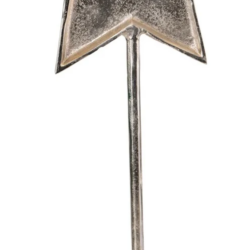 Decoratie ster op voet metaal zilver 24x10x56cm