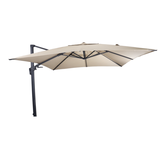 Zweefparasol VirgoFlex met kantelfunctie ecru, lengte 3 meter, breedte 3 meter