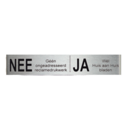 Novioproducts NEE|JA reclamebordje 12,5x2,5 cm. - RVS