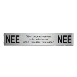 Novioproducts NEE|NEE reclamebordje 12,5x2,5 cm. - RVS