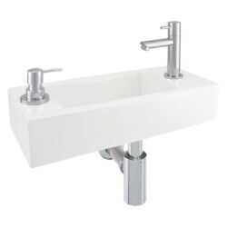 Differnz Differnz Fonteinset Sapon - incl. kraan en zeepdispenser - wit