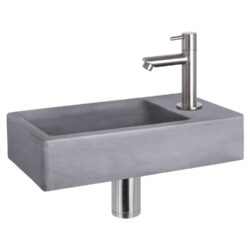 Differnz Differnz Force fonteinset beton donkergrijs - kraan recht mat chroom