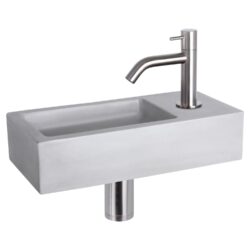 Differnz Differnz Ravo fonteinset beton lichtgrijs - kraan gebogen mat chroom