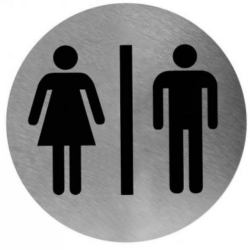 Mediclinics Mediclinics pictogram man/vrouw zelfklevend rond PS0001CS - RVS