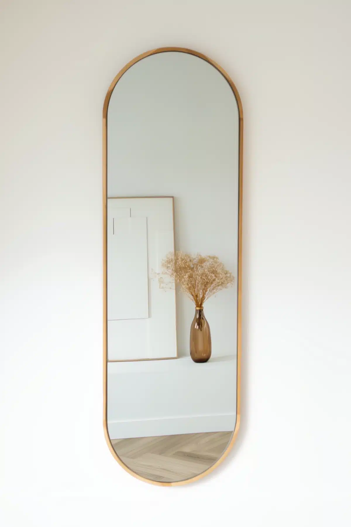 Ovale spiegel Eikenhout 125×40 cm