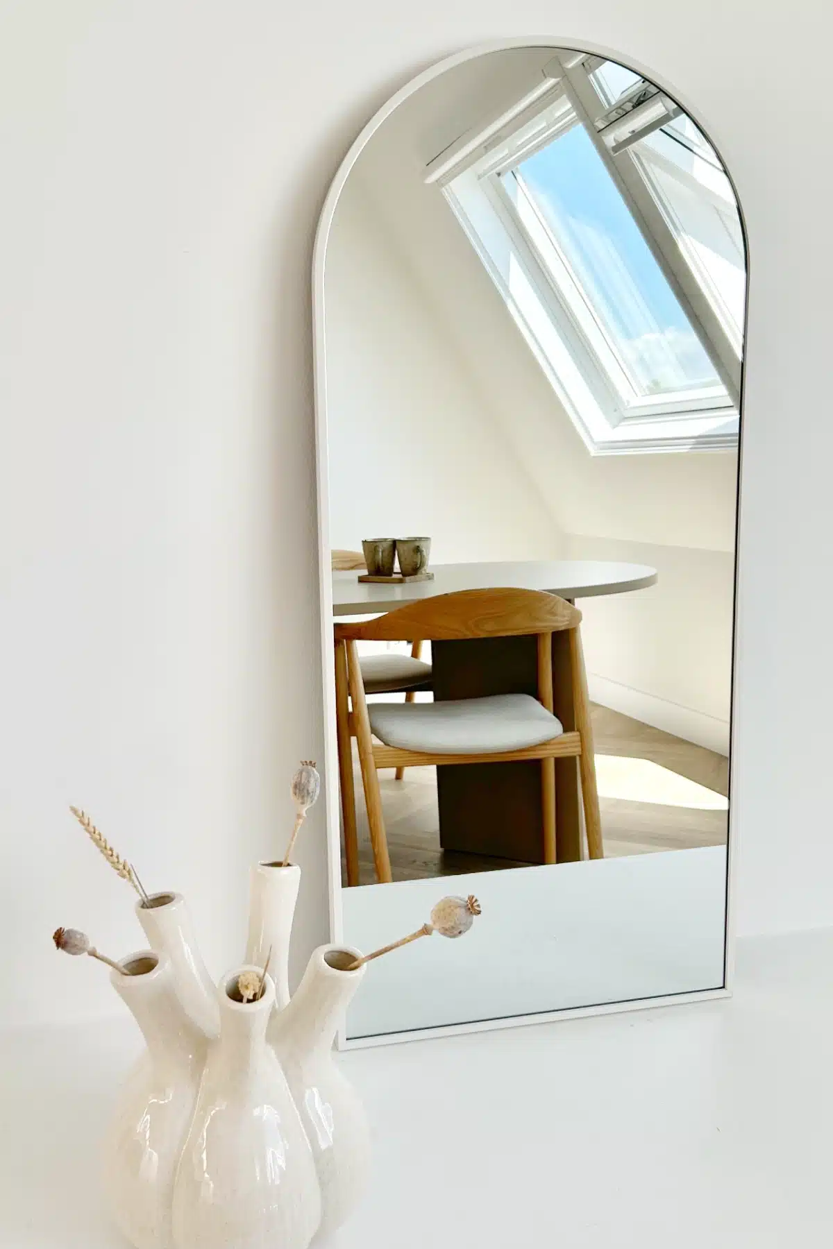Boogspiegel 100x45 cm - Mat Wit