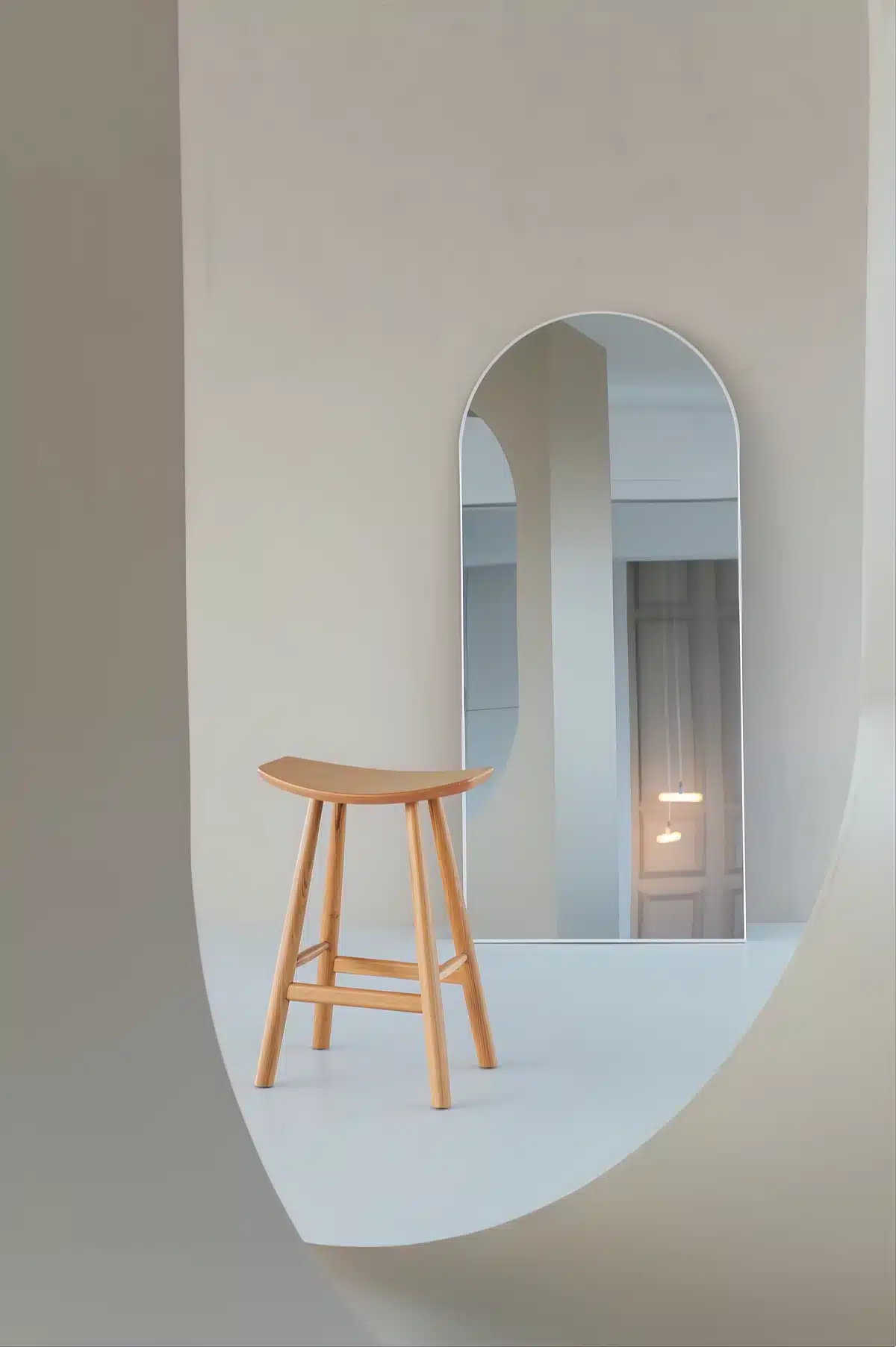 Boogspiegel 180×80 cm - Mat Wit