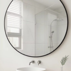 Ronde spiegel 80 cm - Zwart