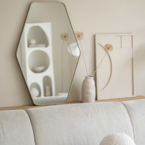 Hexagon spiegel 90×60 cm - Greige